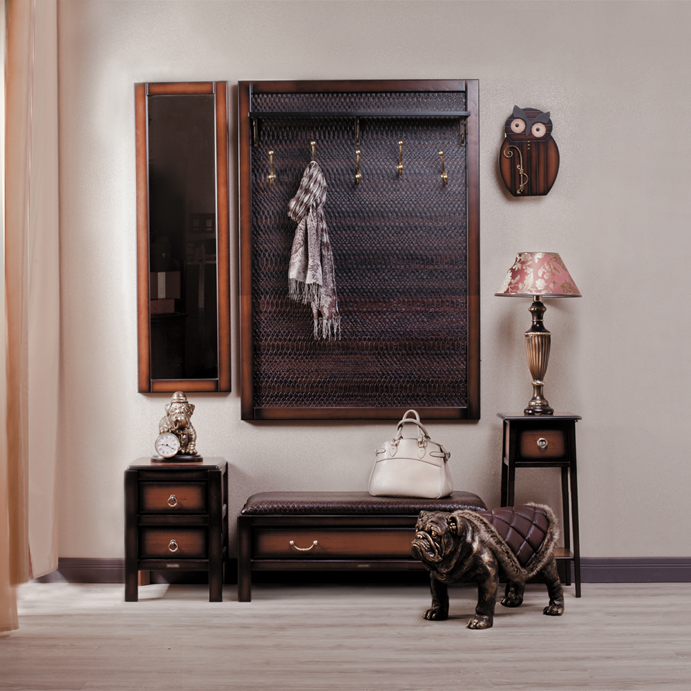 11167,11161 Настенная прихожая Лотос Комби 3/5 Орех BOGACHO 4627138185902, 4627138170830 - Вид №1