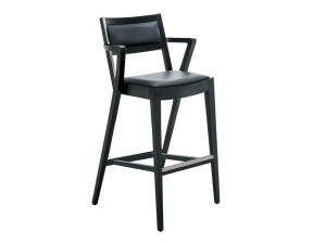 Деревянный барный стул с мягким сиденьем