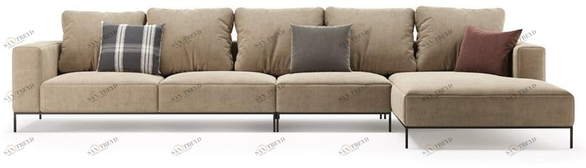 PRADDY Бархатный диван с шезлонгом  Ml348 