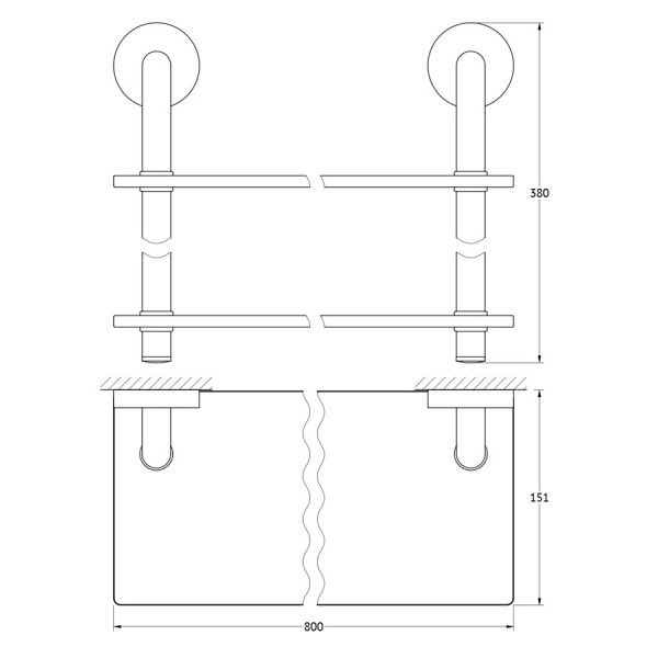 Полка 2-х ярусная 80 см Ellux ELEGANCE ELE 039 sun-id-561808 - Вид №1