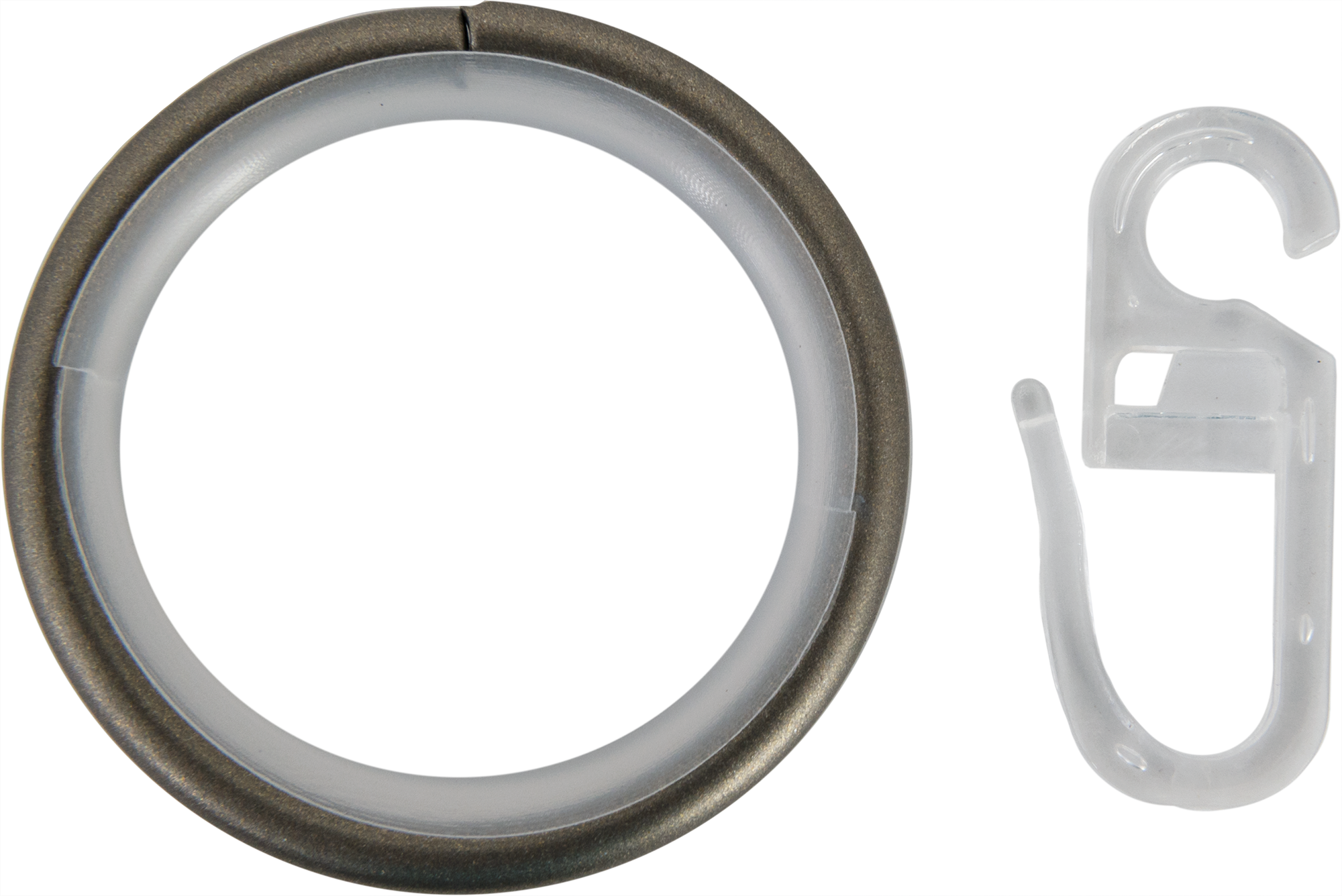 Кольца для штор ORBIS с крючками 2.8 см графит - набор 10 шт 89730321