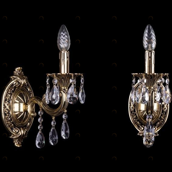 Бра Bohemia Ivele 1702B/1/175/B/GB BOHEMIA IVELE СВЕЧА 118933 Золото;прозрачный 