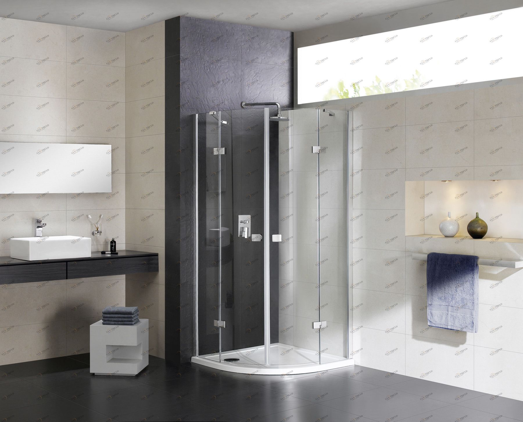 Душевой уголок CEZARES CRYSTAL-S-R-2-100-C-Cr