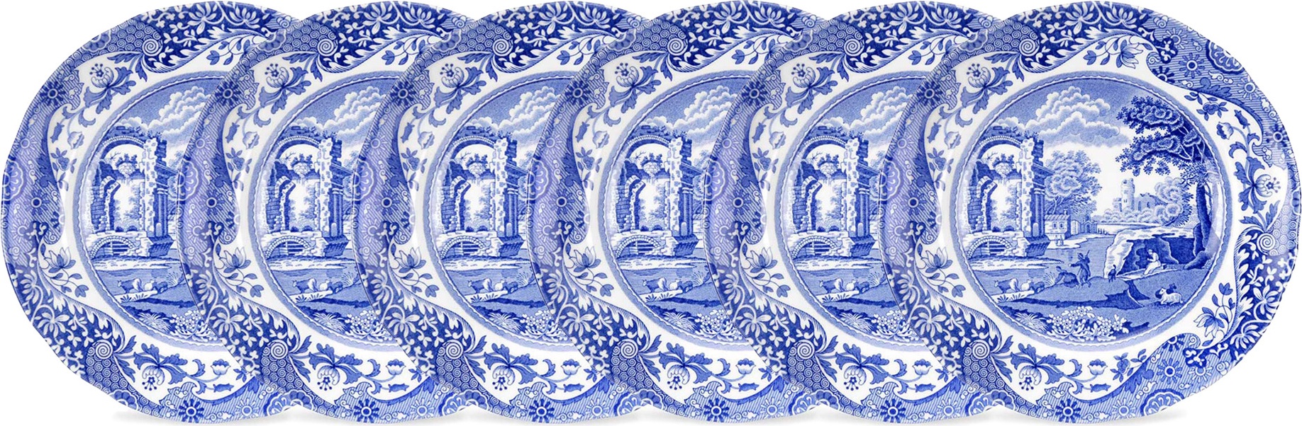 10669927 Spode Набор из 6 тарелок пирожковых Spode "Голубая Италия" 15см, п/к Фаянс 