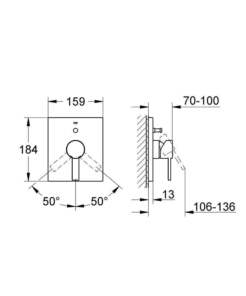 19315000 Внешняя часть смесителя для ванны Grohe Allure хром - Вид №1