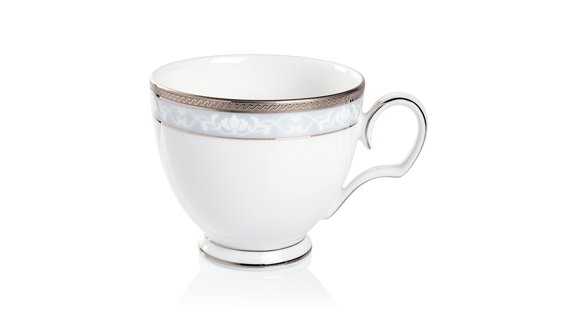 10599223 Noritake Чашка чайная с блюдцем Noritake "Хэмпшир,платиновый кант" 250мл Фарфор  - Вид №1
