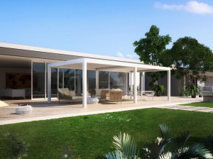 Самонесущая беседка с поворотными решетками