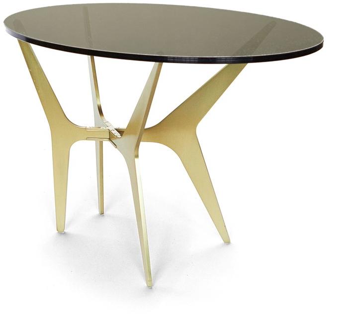 GABRIEL SCOTT Высокий овальный стол из стали и стекла Dean sun-id-1407287 - Вид №3