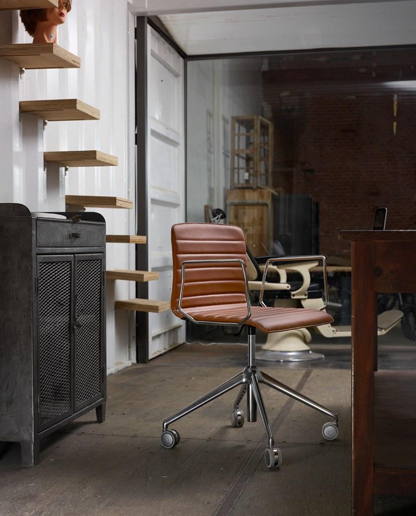 Quinti Sedute Офисное кресло в коже на жердочке с колесами Rudy sun-id-1479057 - Вид №3