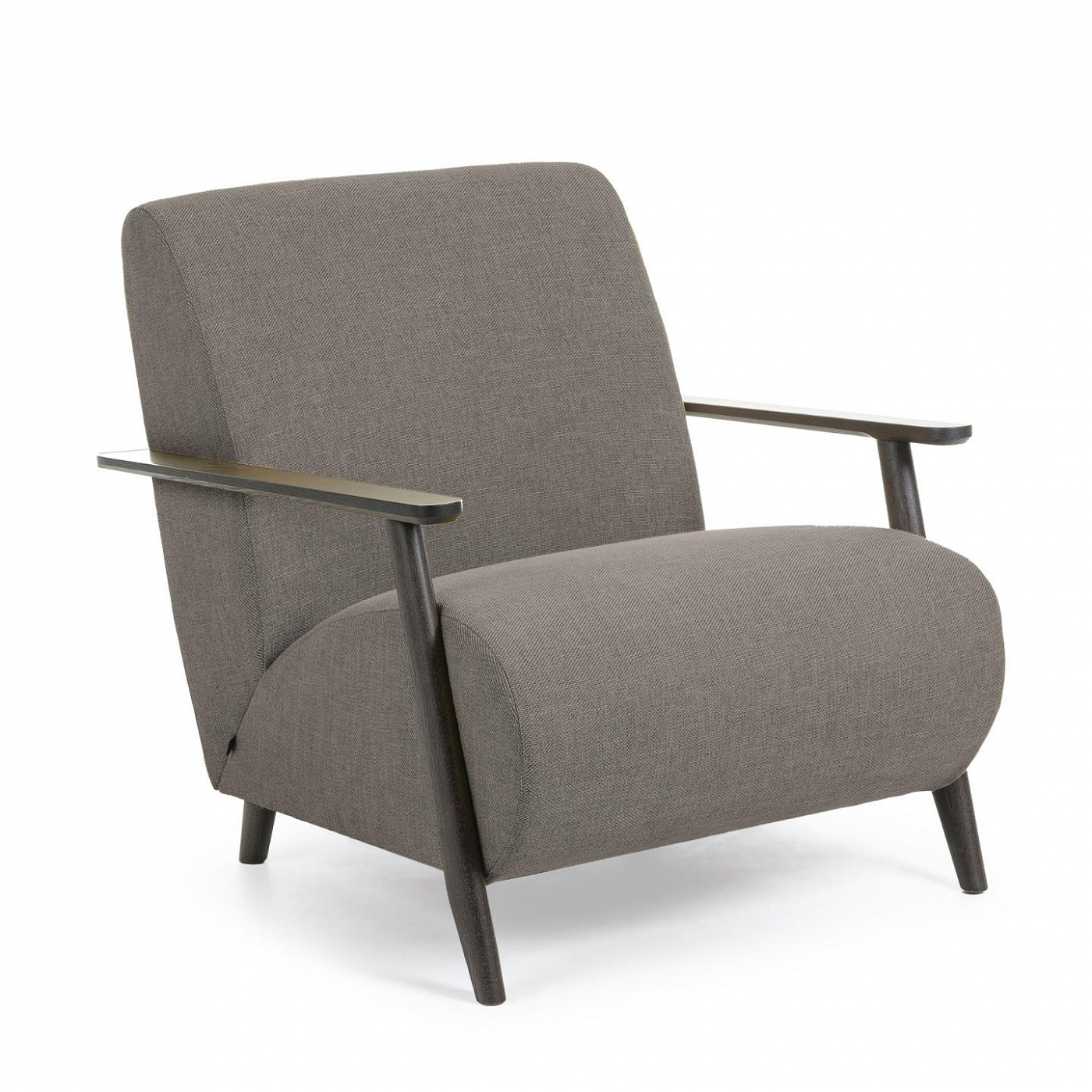 063560 Кресло светло-серое подлокотники черные La Forma Marthan 