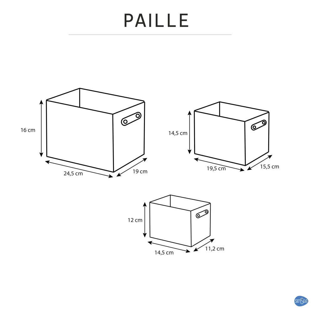 Набор корзин Sensea Paille 19x16x24.5 см цвет тёмно-серый 3 шт. 82801796 STLM-2160973 Без серии - Вид №8