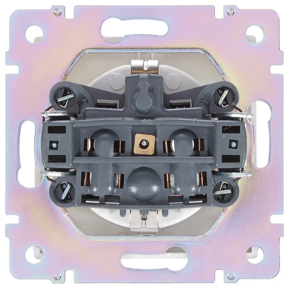 Розетка встраиваемая WERKEL с заземлением, серебристая для безопасного подключения 17782184 Встраиваемые механизмы STLM-0008609 - Вид №3