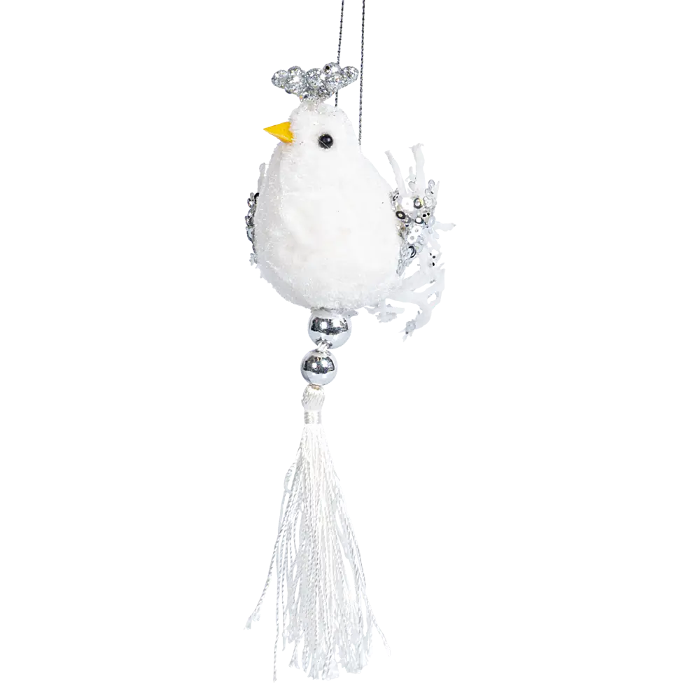 89368976 Украшение декоративное подвесное Птичка 14x13 см белый STLM-1415697 Santreyd  - Вид №1