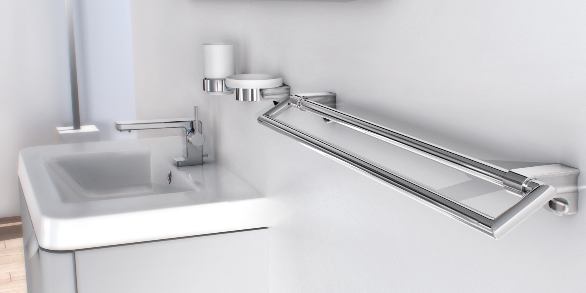 Sonia Мыльница стеклянная настенная S1-Art Deco белый/хром 122127 - Вид №1