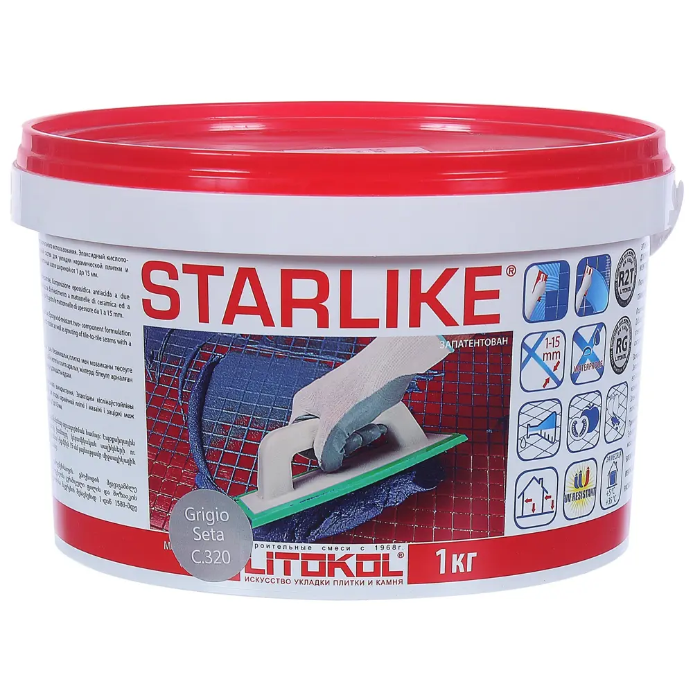 Затирка эпоксидная Starlike C.320, 1 кг, цвет серый шёлк 82010887 STLM-2194837 Litokol Без серии - Вид №2