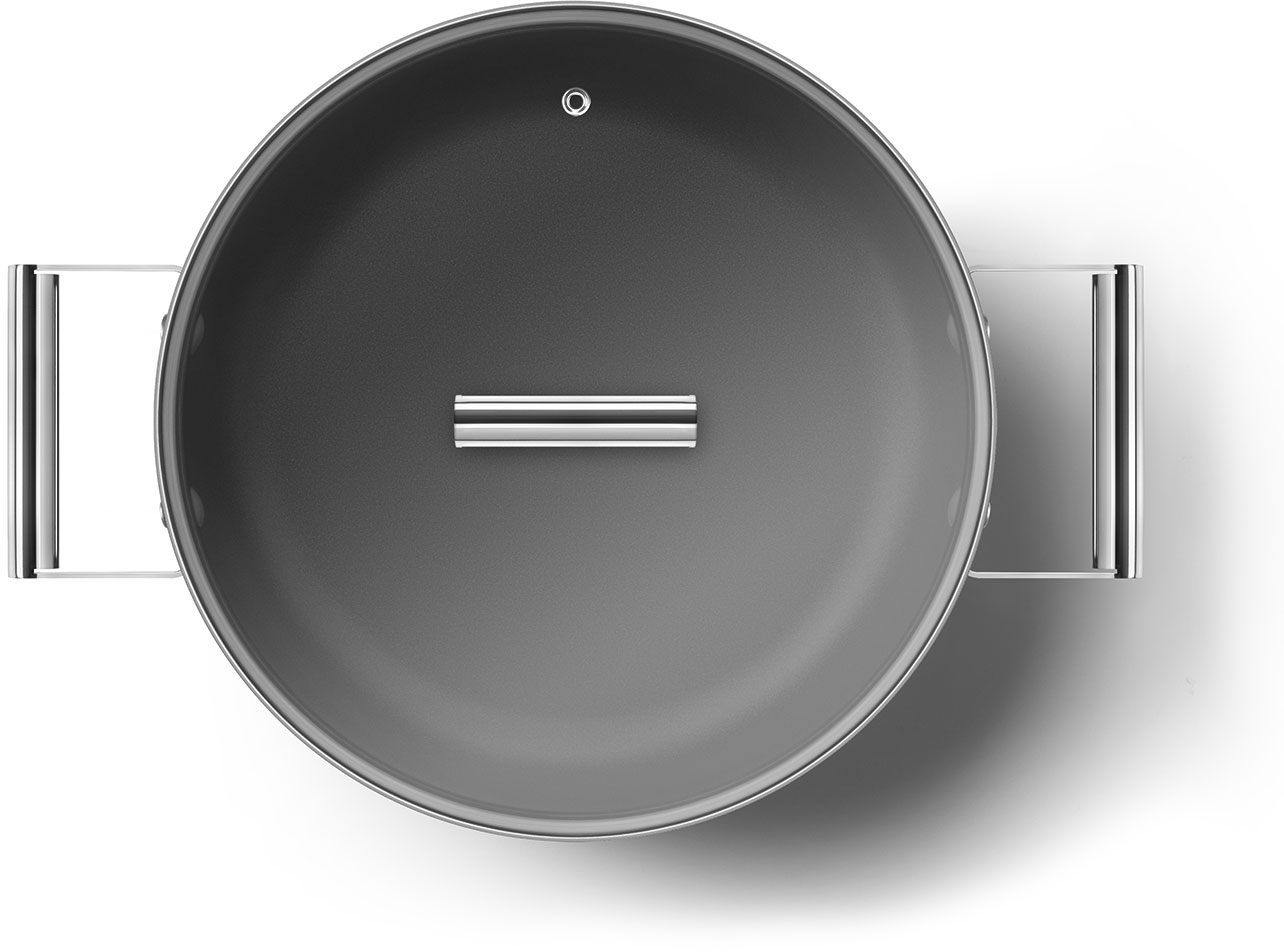 CKFD2811BLM Посуда / глубокая сковорода с двумя ручками и крышкой, 28 см, черная SMEG  - Вид №4