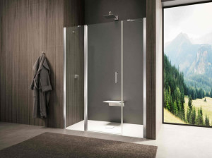 Стеклянная ниша душевая кабина с распашной дверью