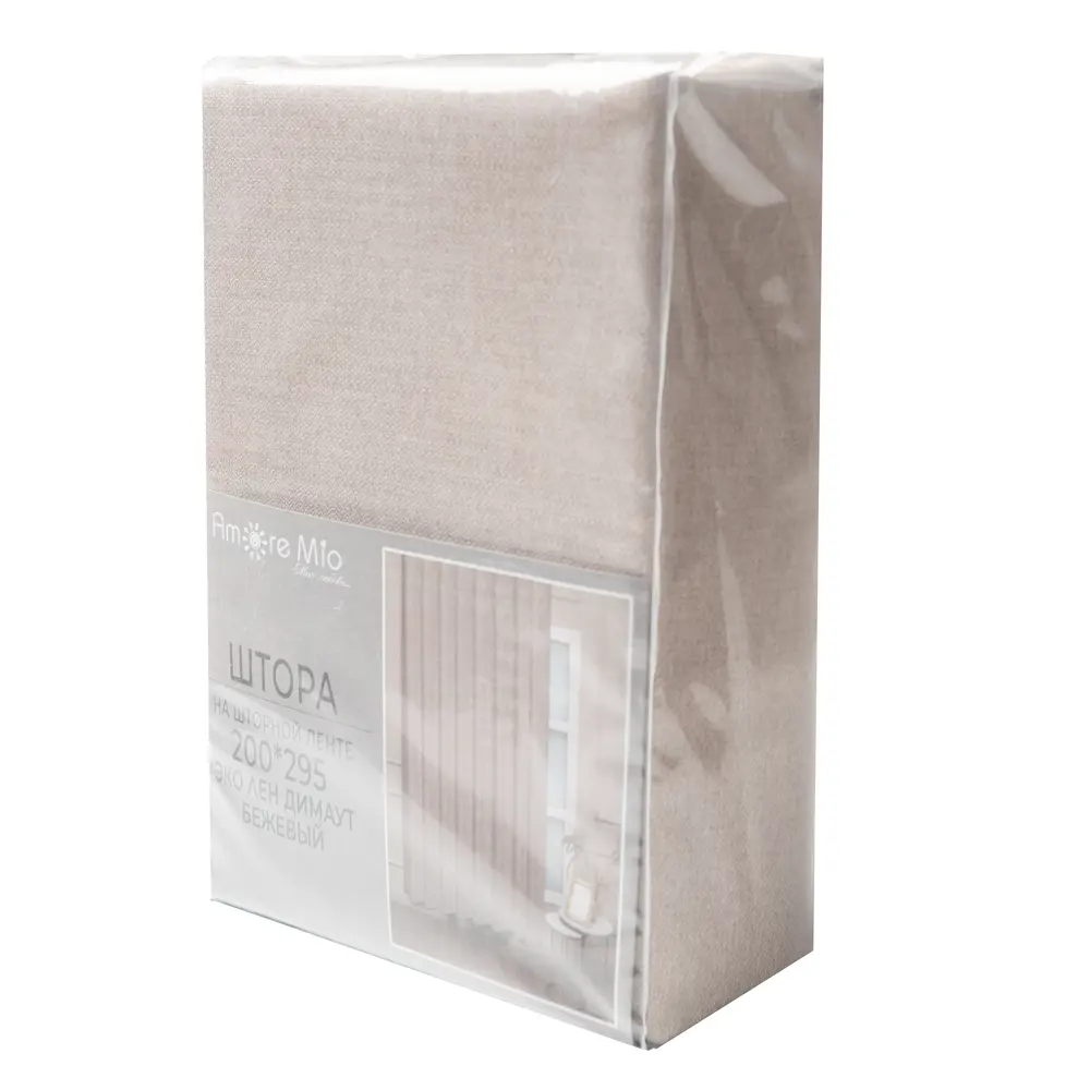 AMORE MIO Штора на ленте бежевая для спальни 200×295 см 89433192 STLM-1580129 - Вид №7