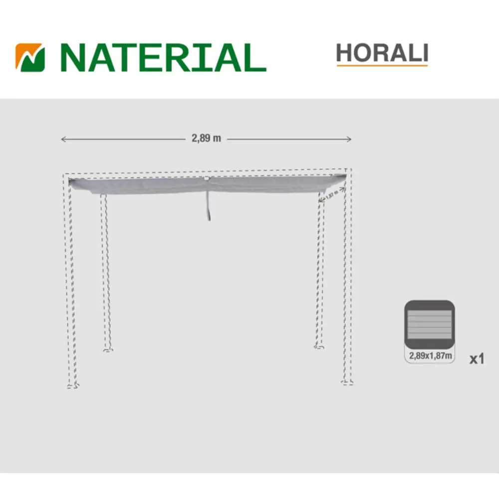 Навес для перголы Horali 2x3 м цвет серый NATERIAL STLM-2027018 - Вид №6