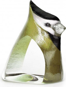 10671405 MALERAS Скульптура MALERAS Птичка зеленая 12,5х12,5см, хрусталь Хрусталь