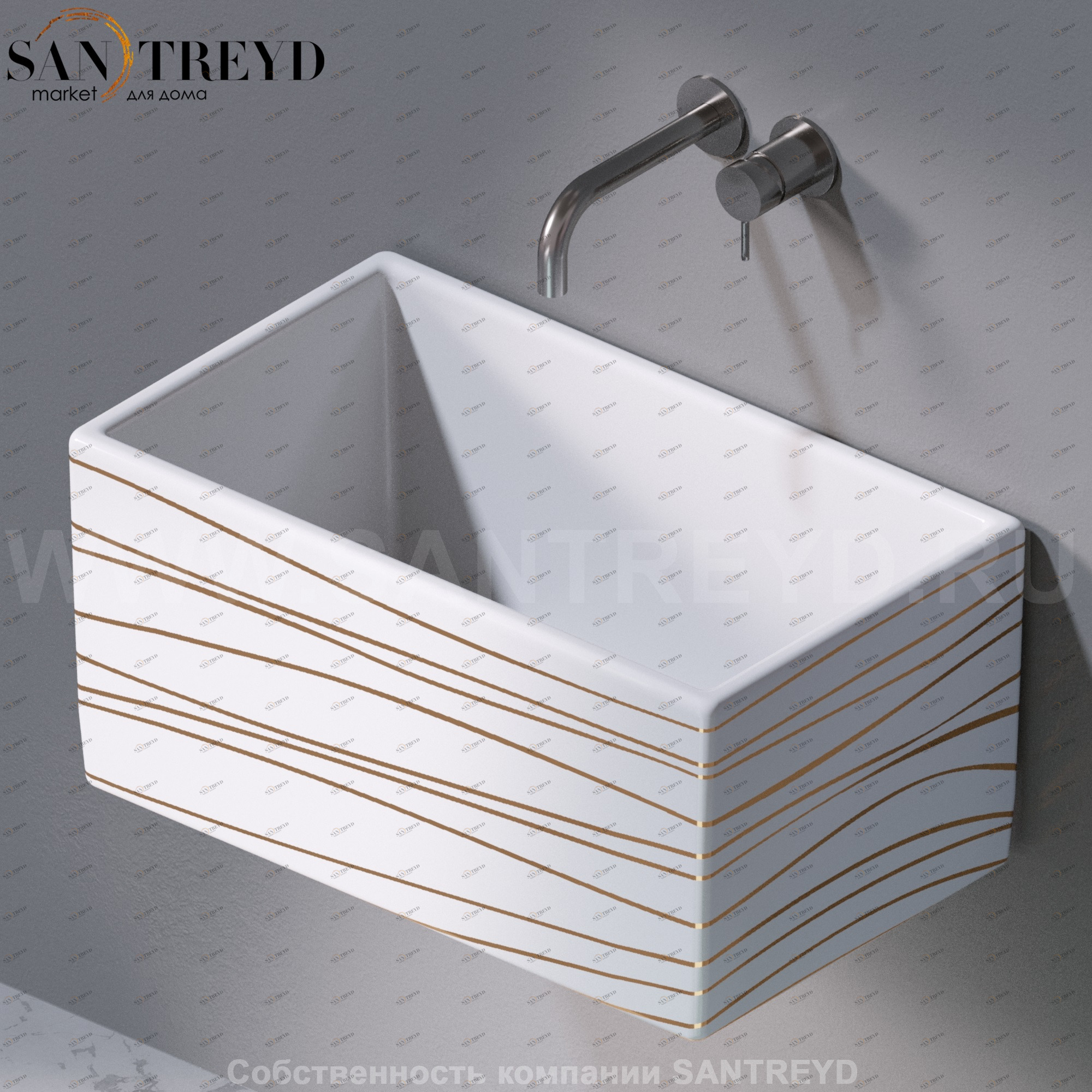 L112410G Подвесная раковина настенная прямоугольная A. e T. Italia Tower белая AeT ITALIA