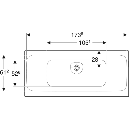 554.124.01.1 Прямоугольная ванна Geberit Tawa, тонкое исполнение, Duo, с ножками Geberit  - Вид №12