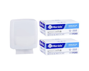 PROMO614 Контейнер для сложенных полотенец HARMONY за 20 злотых нетто при покупке 2 коробок сложенных полотенец TOP SLIM VTE202 (2 x 3000 = 6000 листов) Merida