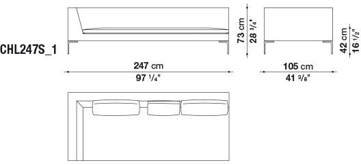 B&B Italia Модульный тканевый диван с шезлонгом Charles large sun-id-1390711 - Вид №8
