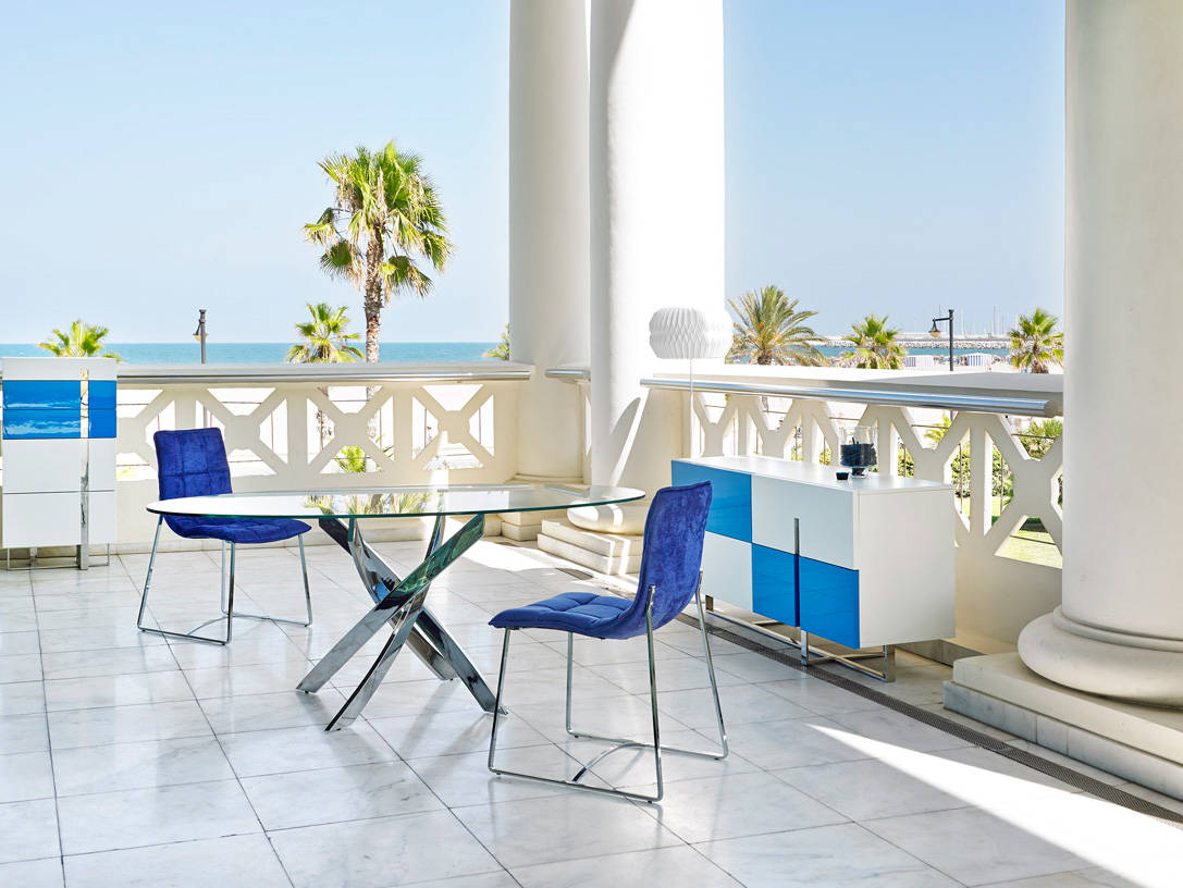 063194 Стол обеденный стеклянный Ø120 Angel Cerda F2133  - Вид №2