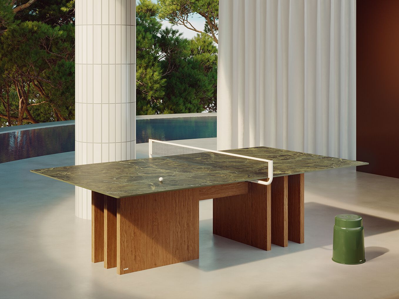 Стол для настольного тенниса из керамогранита и дуба LAVA TOMO ARCH-00120333