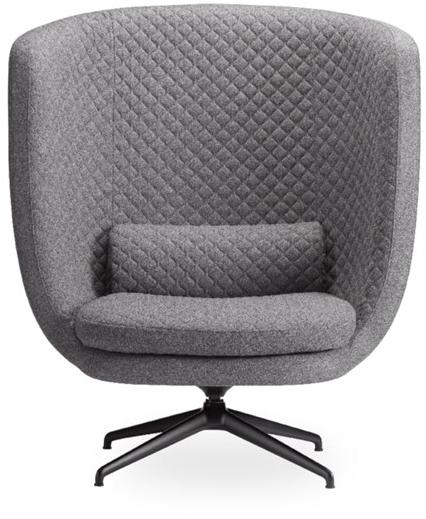 ROSSIN Кресло поворотное на козелке из ткани с высокой спинкой Cleo metal sun-id-1450921 - Вид №1