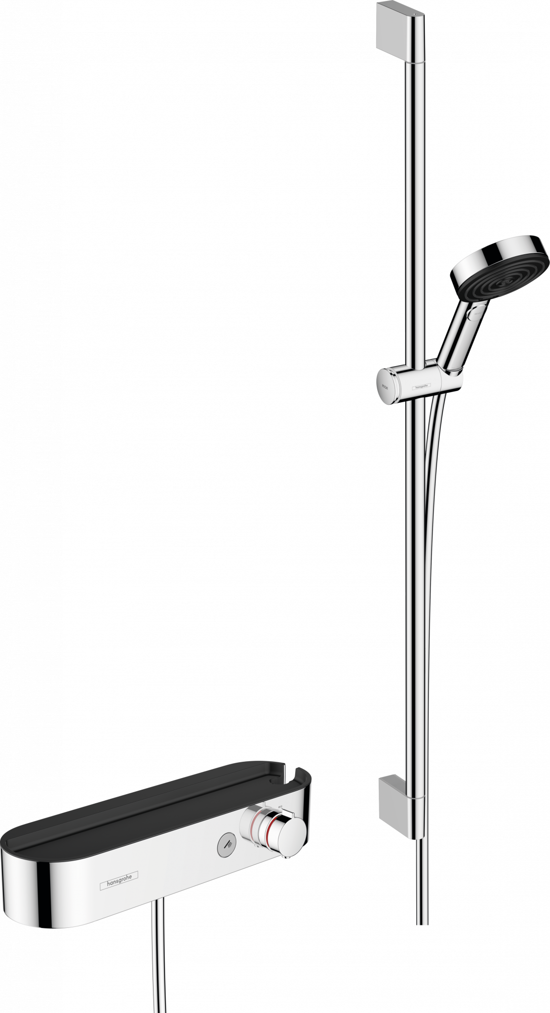 24270000 Pulsify Select S Душевая система 105 3jet Relaxation с ручным душем, термостатом, штангой 90 см, слайдером и душевым шлангом Hansgrohe 