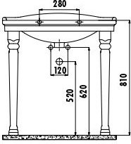 KL270-00CB00E-0000 KLASIK Ножки для раковины (2 шт) (613 мм) Creavit Klasik  - Вид №2