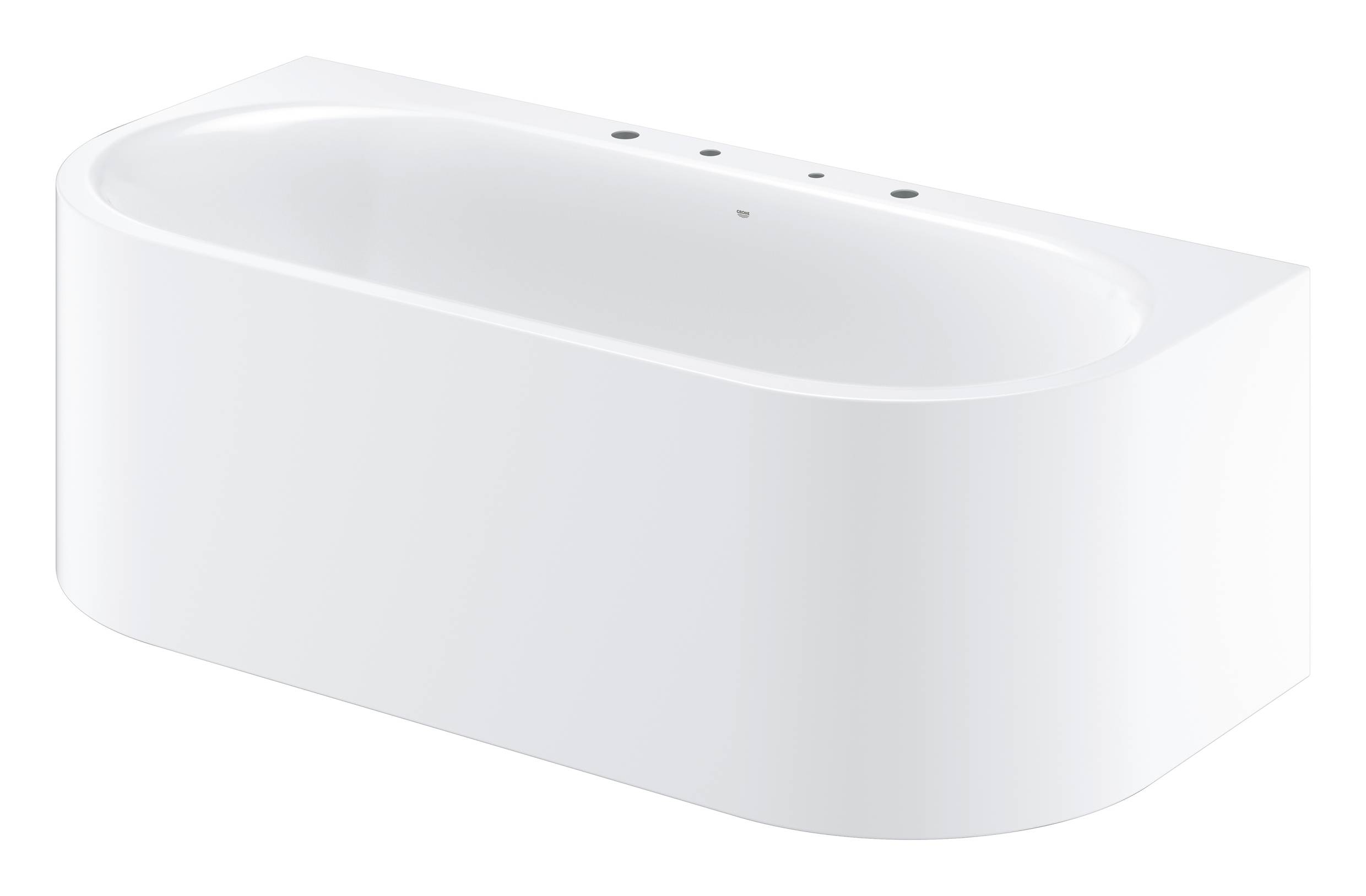 Ванна GROHE Essence, пристенная с грязеотталкивающим и противоскользящим покрытием, отверстия для смесителя на бортике, 180 х 80 х 57,5 см, альпин-белый (3965000H) - Вид №1