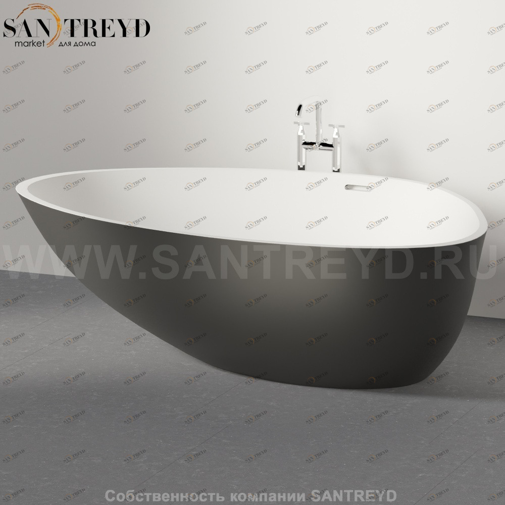 Ванна свободностоящая DROP графитовая Agape AVAS1097ZG