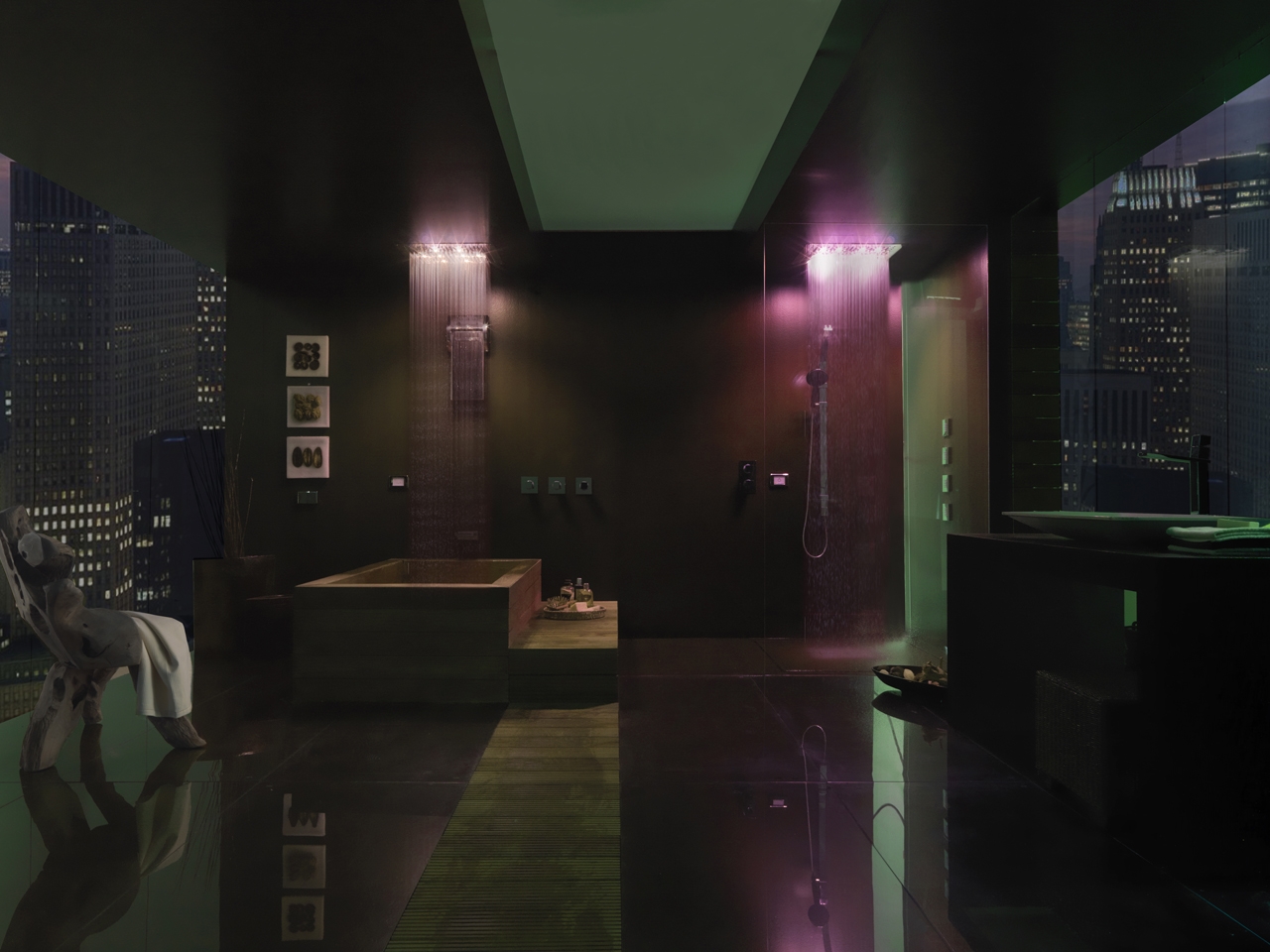 H37455 Потолочный & настенный душ DREAM - Rectangular - RGB CROMOTHERAPY BOSSINI  - Вид №1