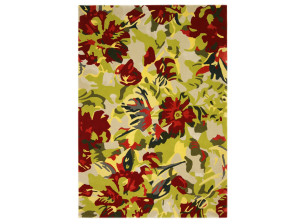 Прямоугольный цветочный ковер с длинным ворсом