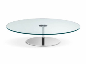 Круглый журнальный столик из закаленного стекла