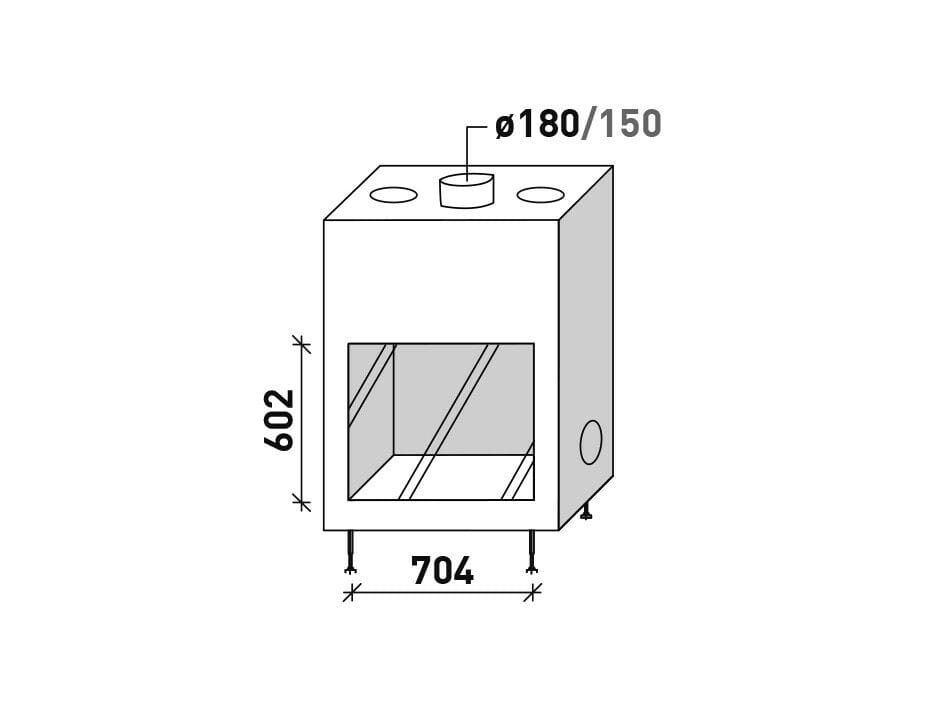 Закрытый дровяной камин Metalfire OPTIMUM 700-60 WHE 1SC ARCH-00074193 - Вид №32