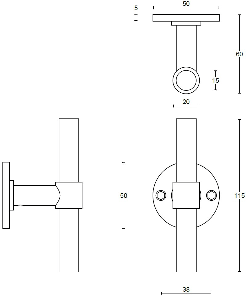 Formani Ручка из нержавеющей стали на розетке One Pbt15xl/50 - Вид №1