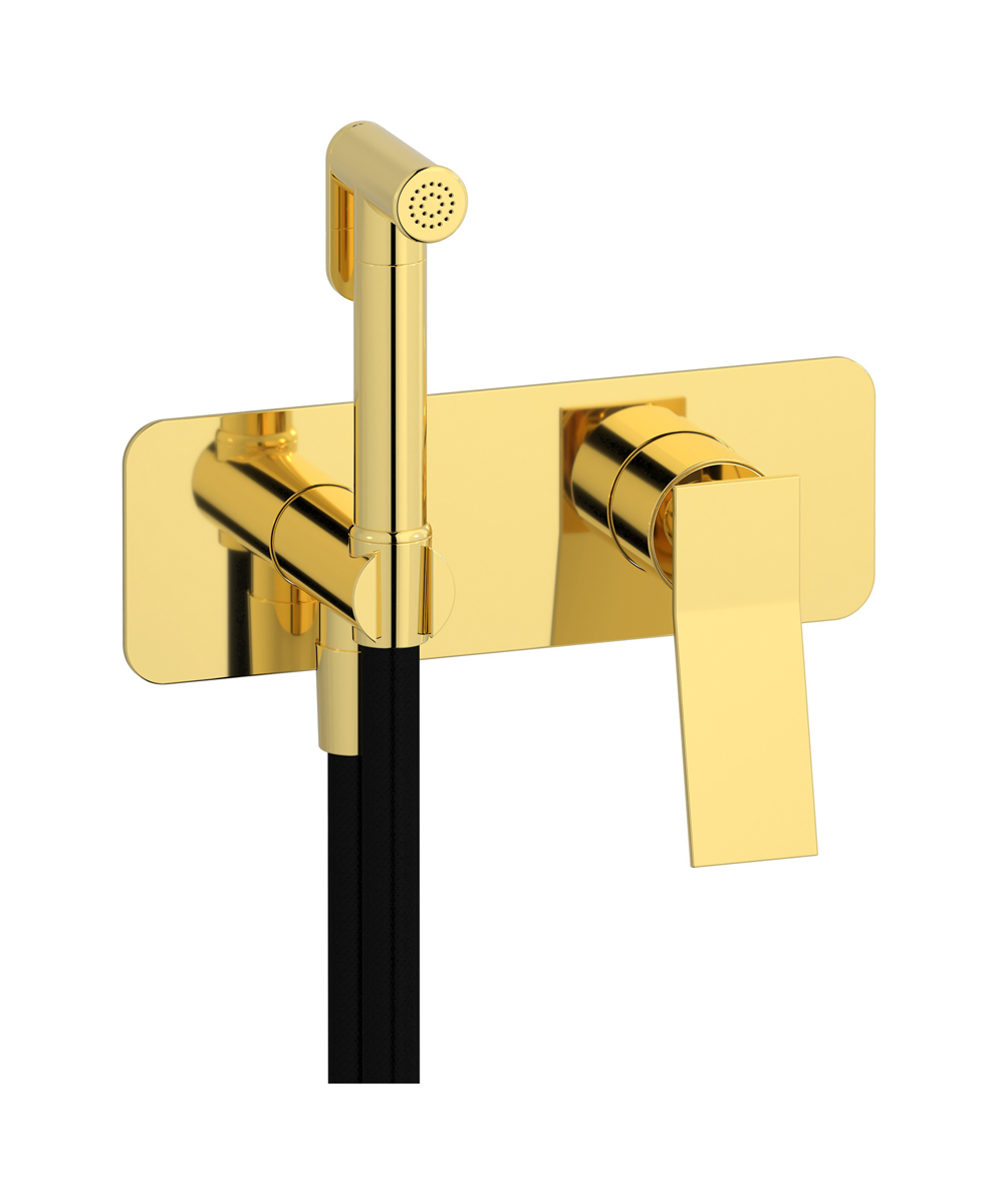 Внешние части гигенического душа со смесителем. WE ARE IB wa399sr Gold Wave