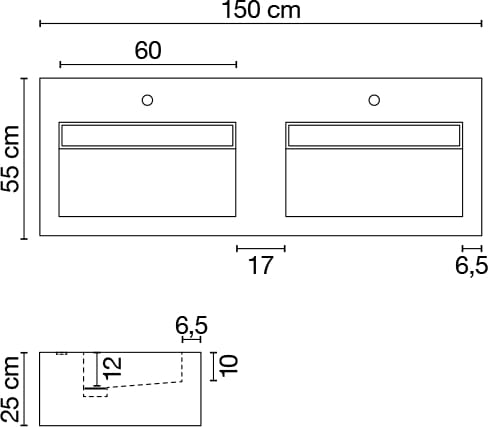 Двойная подвесная раковина из керамогранита CERAMICA FONDOVALLE SHAPE ARCH-00062135 - Вид №4