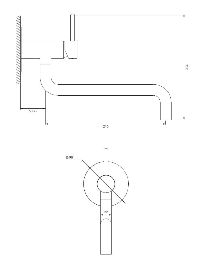 Настенный кухонный смеситель с поворотным изливом OMNIRES Y ARCH-00030664 - Вид №6