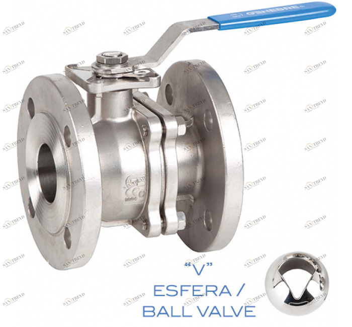 GENEBRE 2528v 60 07 Регулирующий шаровой кран «V», 2 штуки, фланцы, концы DIN PN 40/16 