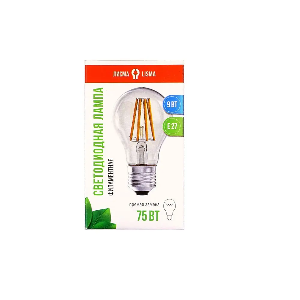 Лампа светодиодная Filament «Лисма», E27, 9 Вт, свет тёплый белый 81979739 STLM-2036838 Santreyd  - Вид №1