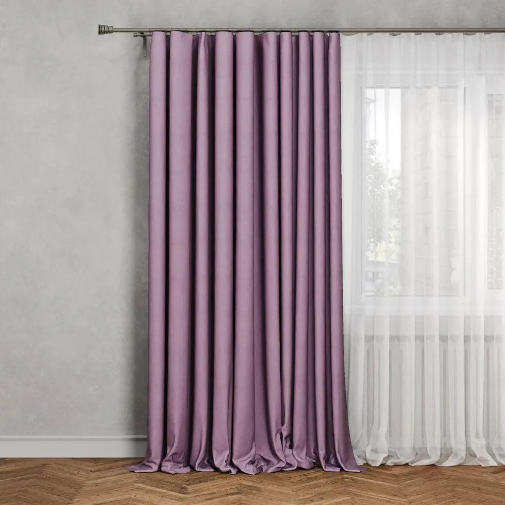 Штора на ленте Сильвия 200x260 см цвет фиолетовый 82701345 STLM-2154492 Santreyd 