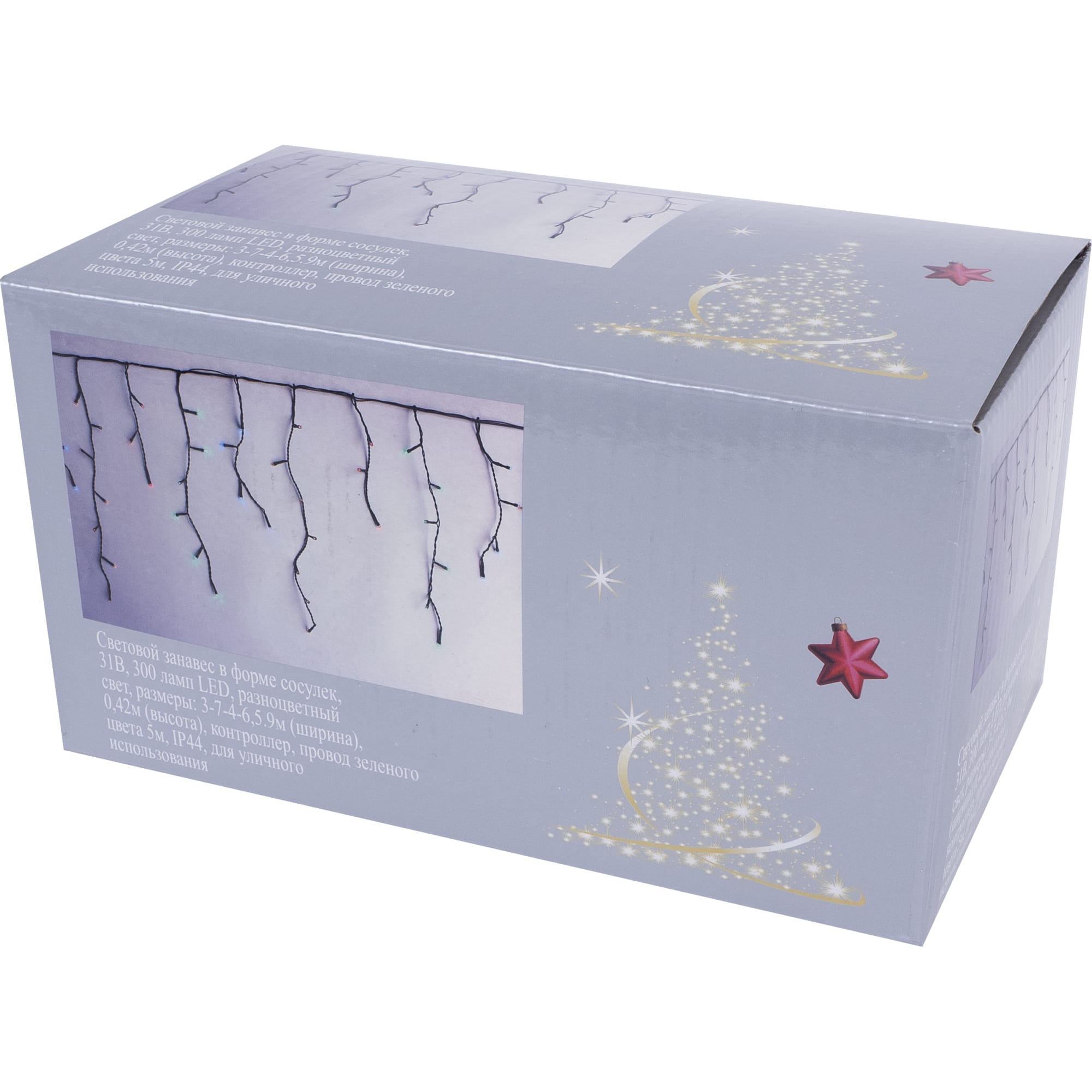 14041030 Электрогирлянда наружная «Бахрома» 5.9 м 300 LED мультисвет Santreyd  - Вид №7