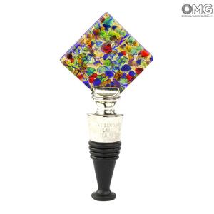 3793 ORIGINALMURANOGLASS Разноцветная Бутылочная пробка + коробочка - муранское стекло OMG  см