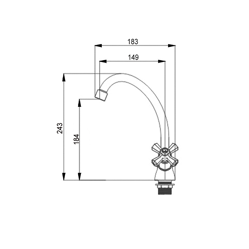 R2001 Смеситель для кухни с двумя рукоятками Raiber Classic - Вид №2