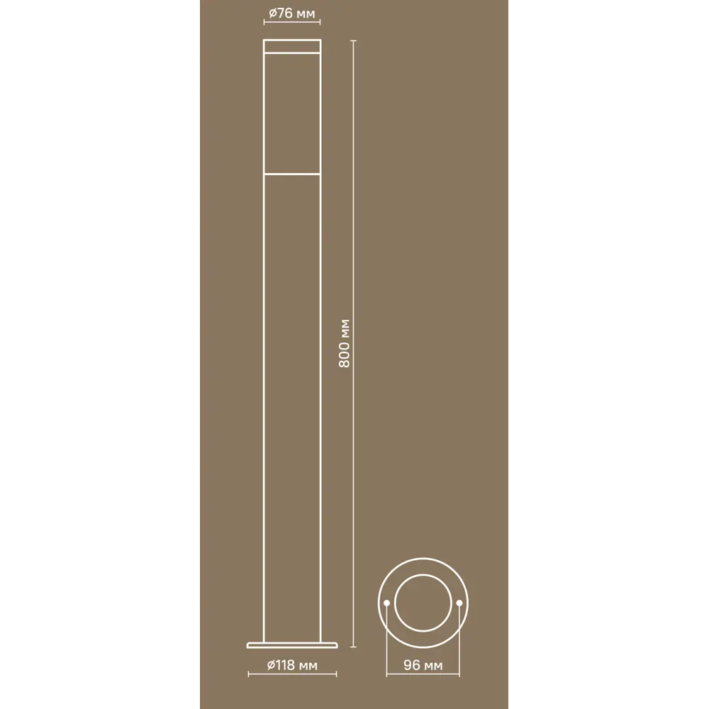Фонарный столб без источника света уличный Kreaforta Begnas 80 см цвет хром STLM-2017432 - Вид №11